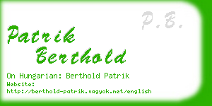 patrik berthold business card